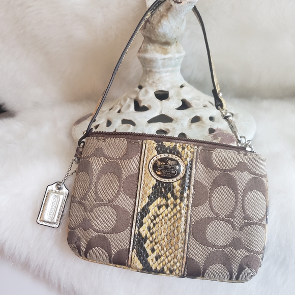 Coach Handbags - Coach Python Snakeskin Pattern Wristlet